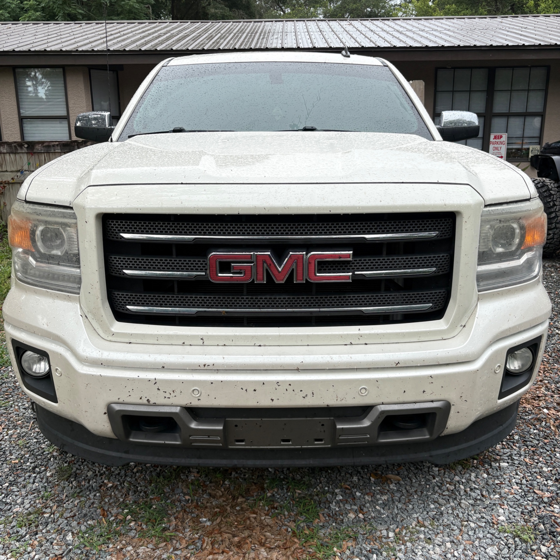 White GMC Sierra โ before and after wash & decon โ before